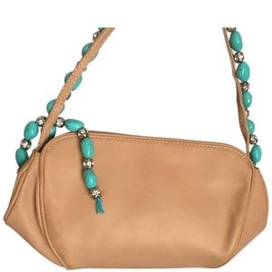 Giuseppe Zanotti Leather Bag w/turquoise Handle